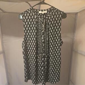 Nwt Loft Xl Sleeveless Blouse  Leaves Office/work